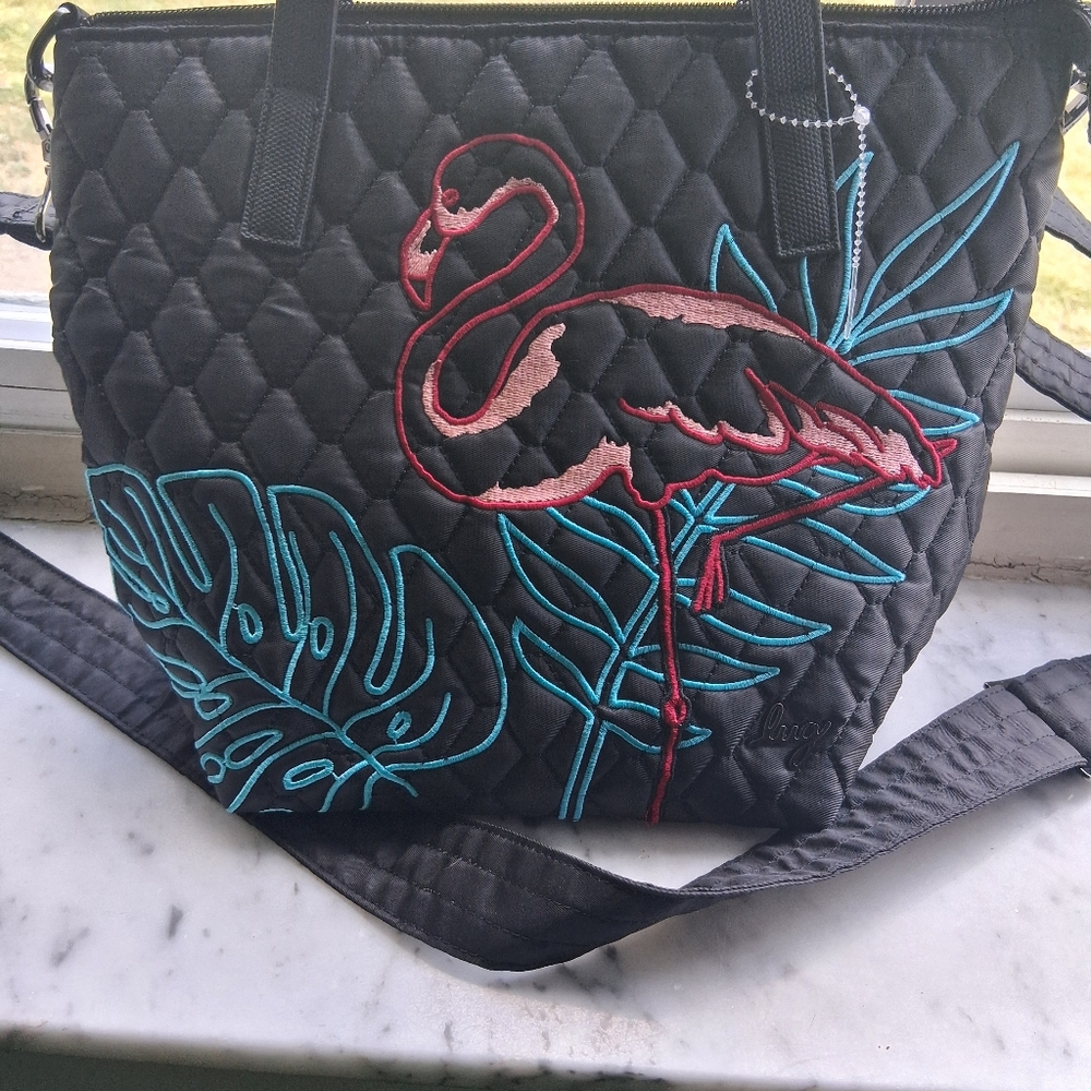 Lug Sprinkler Crossbody Bag - Flamingo Black NWot - Picture 3 of 5